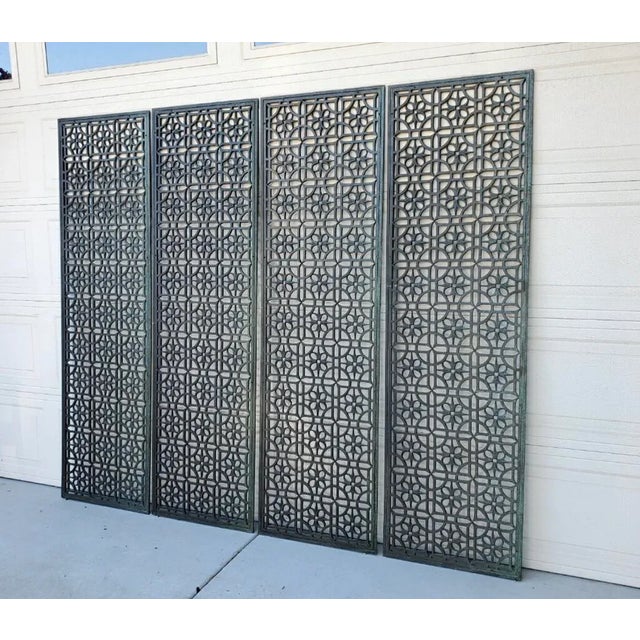 Late 19th Century Late 19th Century Antique Heavy Large Cast Architectural Bronze Panels Reclaimed From Andrew Carnegie Nyc Home - Set of Four For Sale - Image 5 of 12