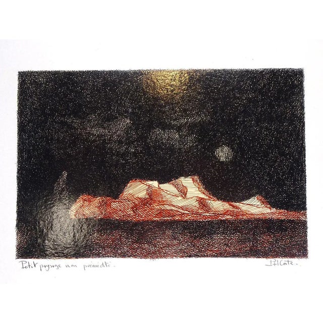 Petit paysage non premeditè is an original artwork realized by Paul Conte. Black pen drawing on cardboard. Hand-signed on...