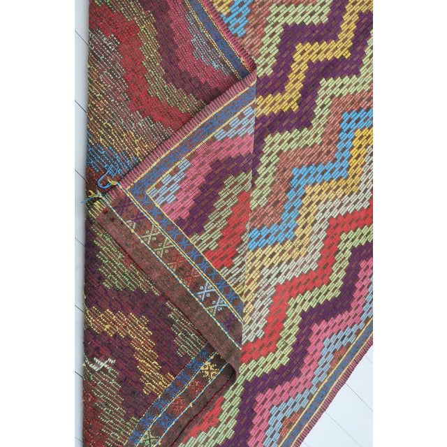 Vintage Turkish Embroidered Wool Rug-6’x9’10" For Sale - Image 12 of 13