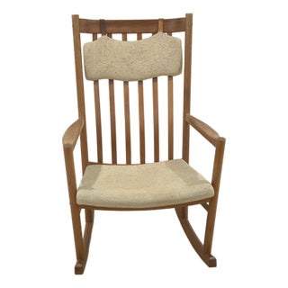 Hans Wegner Danish Teak Rocking Chair for Tarm Stole, 1970s For Sale
