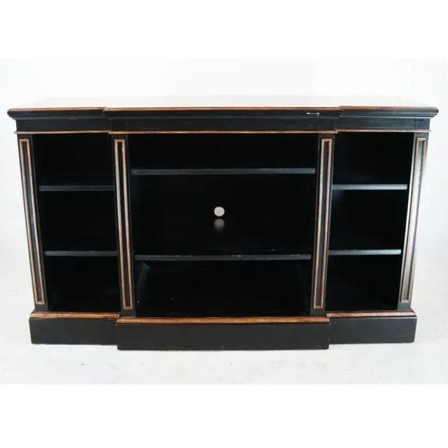 Regency Ebonized Bookcase With Gilt Detail For Sale - Image 4 of 4