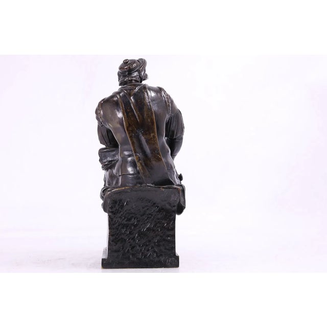 Grand Tour 19th-Century Bronze Sculpture of Lorenzo De’ Medici After Michelangelo – Signed “R. Lion Sauvage” For Sale - Image 3 of 18
