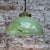 1950s Vintage Pendant Light in Brass, Enamel, and Frosted Glass For Sale - Image 5 of 6