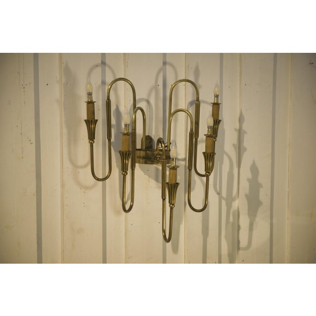 Monumental Bronze Wall Sconce, 1940s For Sale - Image 12 of 15