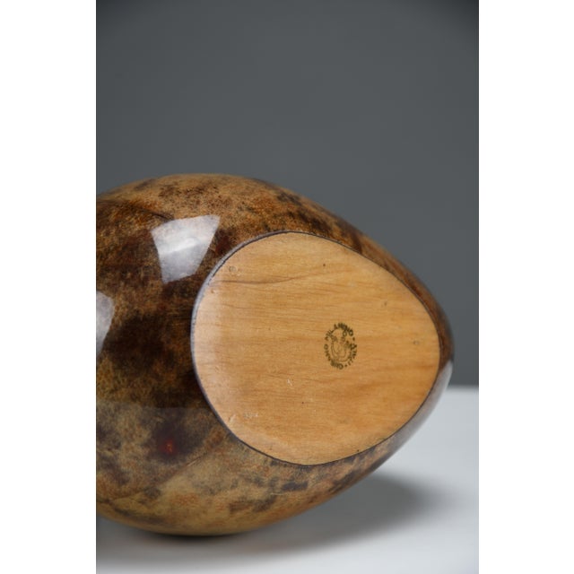 Aldo Tura Pipe-Form Tobacco & Match Box in Lacquered Goatskin and Brass by Aldo Tura for Macabo, Italy, 1950s For Sale - Image 4 of 11