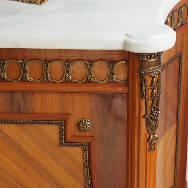 Louis XVI Sideboard with Marble Top, Wood and Bronze Fittings For Sale - Image 12 of 17