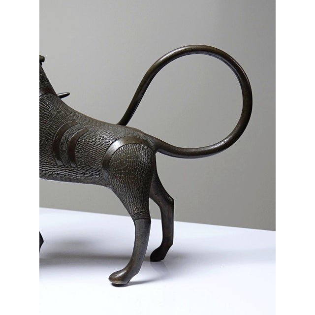 Black Bronze Lion or Hyena, Dahomey Cotonou, Benin, 1950s For Sale - Image 8 of 15