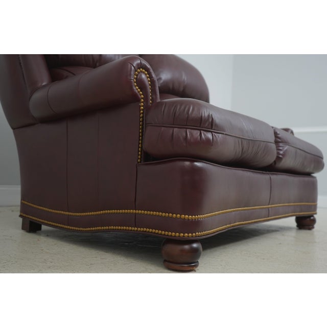 Hancock & Moore Burgundy Leather Loveseat Sofa For Sale - Image 9 of 18