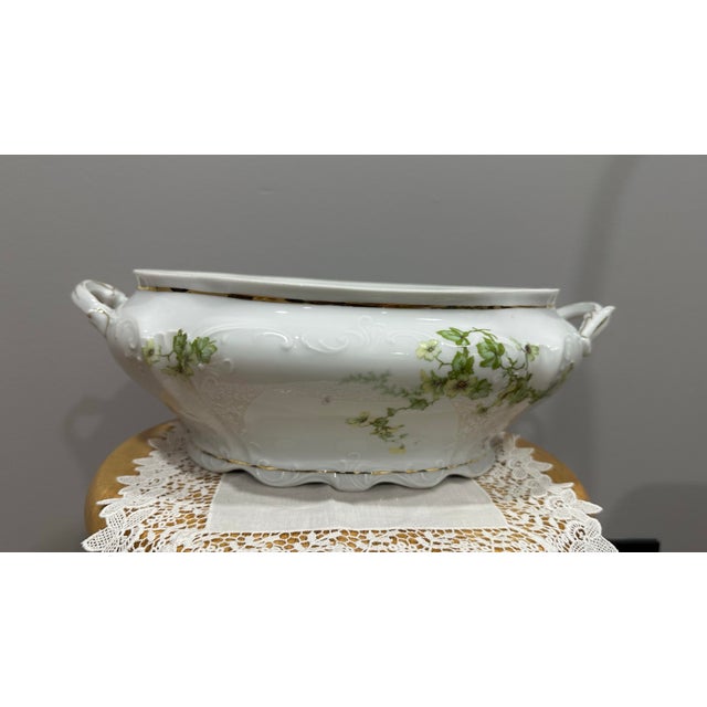 Authentic antique porcelain tureen by LS&S (Lazarus, Schwarzenhammer & Söhne), produced in Carlsbad, Austria, circa...