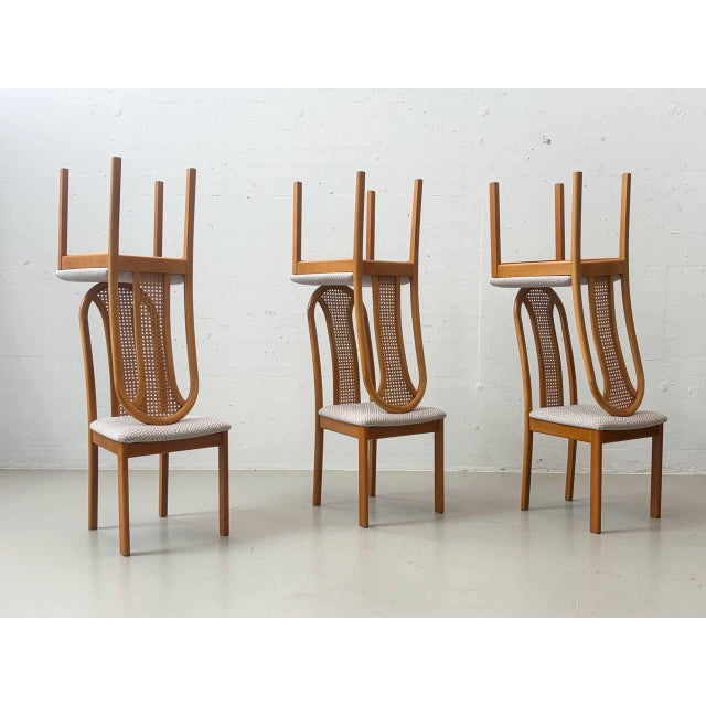 Vintage Dining Chairs with Viennese Caning from Lübke, 1980s, Set of 6 For Sale - Image 4 of 18