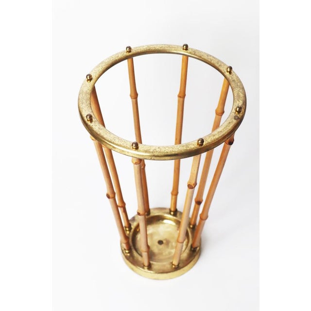 Umbrella Stand in Bamboo and Brass, 1960s For Sale - Image 12 of 15