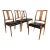 Circa 1970s D-Scan Black Vinyl Upholstered Teak Dining Chairs - Set of 4 For Sale