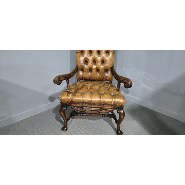 William and Mary Revival Walnut Library Chair, 1880 For Sale - Image 3 of 17