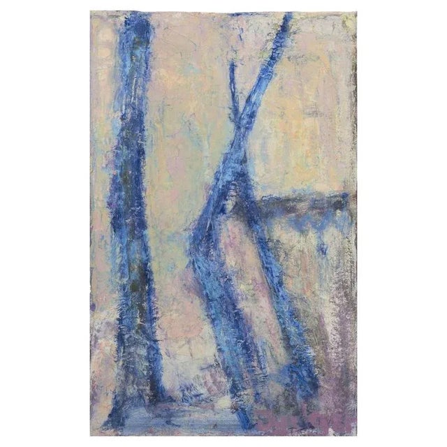 Christian Dyekjær, listed Danish artist. Oil on canvas. Abstract composition. Polychrome palette. Title: ‘Burnt Trees’ In...