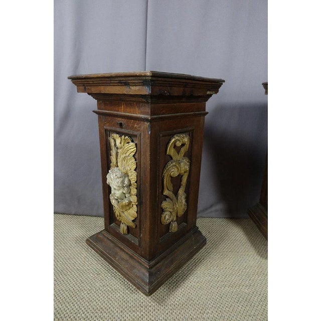 Wood Large Antique Saddlelets with Angels, Set of 2 For Sale - Image 7 of 13