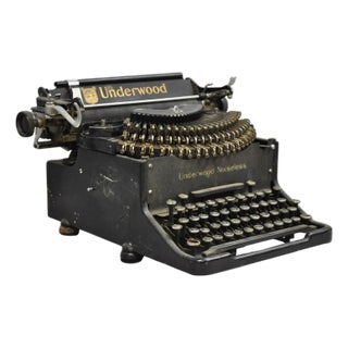 Antique 1930s Underwood Noiseless Standard Mechanical Typewriter Office Decor For Sale