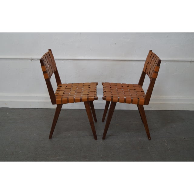 Jens Risom Solid Walnut & Woven Leather Dining Chairs- Set ... (640 x 640 Pixel)