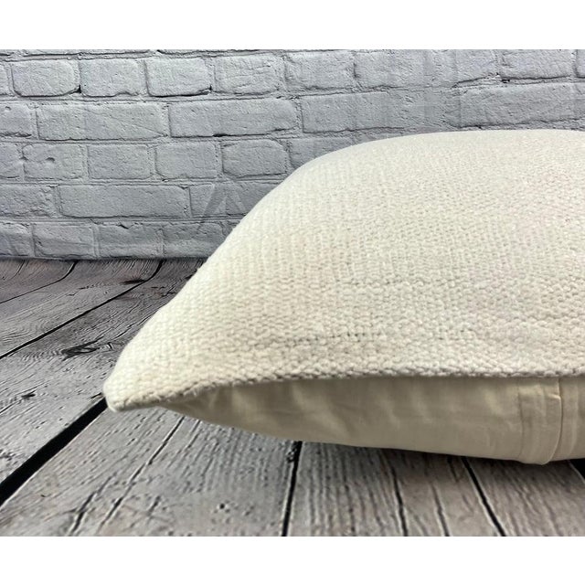 20 x 20 Hemp Pillow Turkish Cushion Natural Grayish White Pillow Cushion Cover For Sale - Image 4 of 4