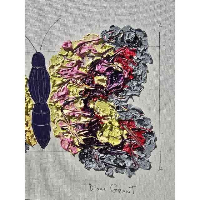 Original Butterfly Oil Paintings by Diane Grant, Unframed For Sale - Image 4 of 5