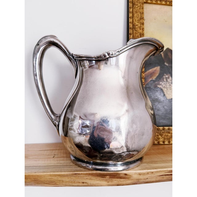 1920s Antique Silver Plated Water Pitcher From Hotel Clark in Los Angeles Ca For Sale - Image 5 of 7