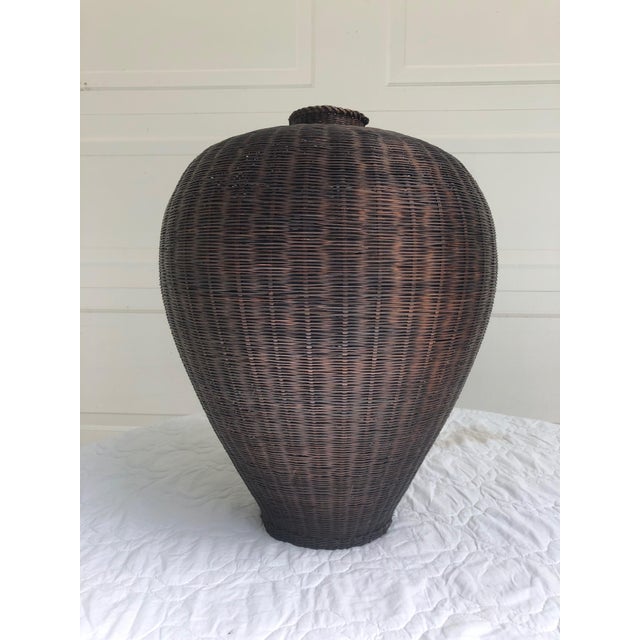 Mid 20th Century Large UrnShaped Decorative Wicker Basket Chairish