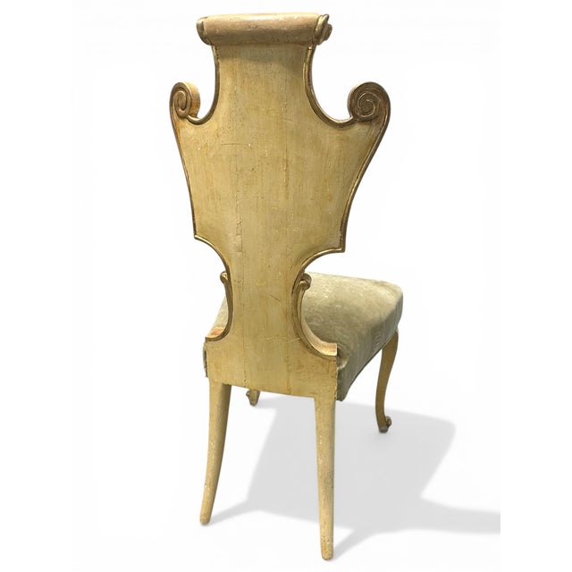 Venetian Rococo Style Painted and Gilded Side Chair For Sale - Image 12 of 15
