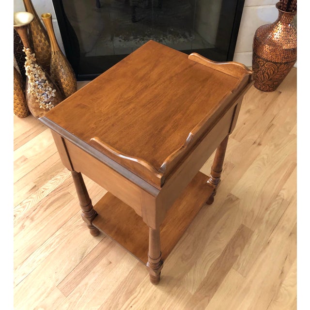 Vintage “Young Republic Group” Solid Hard Rock Maple Chairside Table by