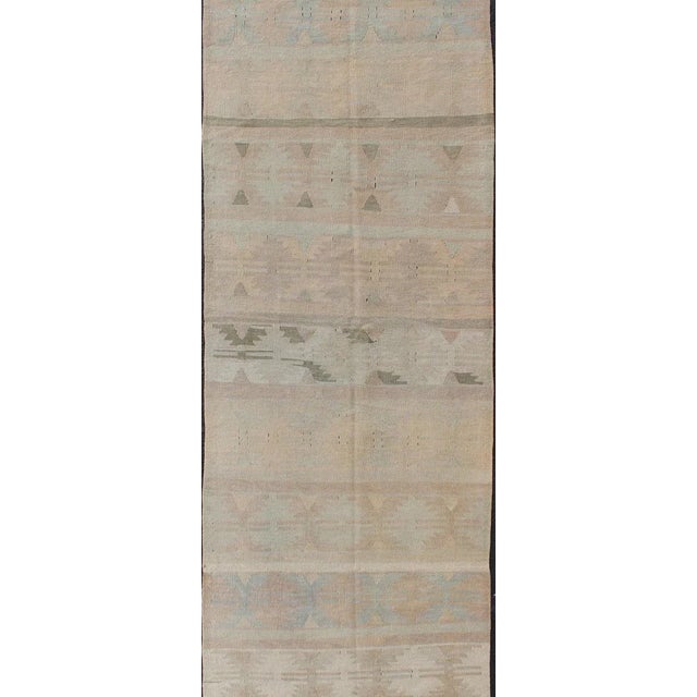 Vintage Turkish Kilim Runner With a Stripe Design in Muted Earthy Color Tones For Sale - Image 4 of 11