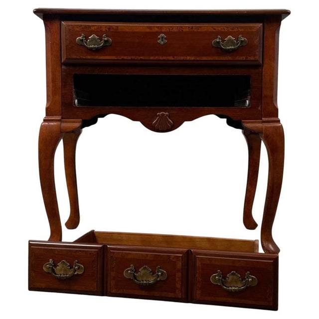 Antique English Beech and Burr Walnut Inlaid Side Table, 1900s For Sale - Image 3 of 12