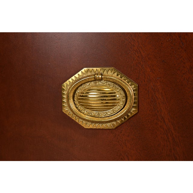 1980s Baker Furniture Federal Inlaid Mahogany Sideboard Credenza, Newly Refinished For Sale - Image 10 of 15