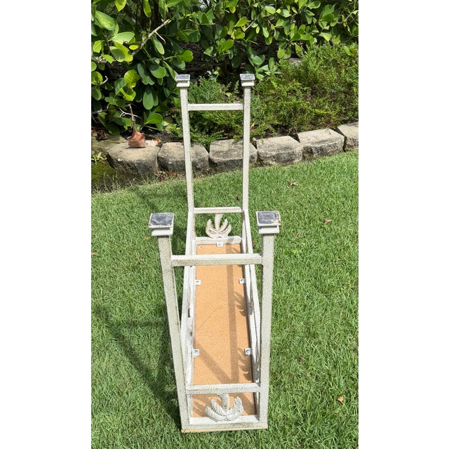 Vintage 36” Palm Beach Console Table With Sculptural Palm Tree Motif For Sale - Image 11 of 12