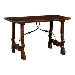 18th Century Spanish Table With Iron Stretcher