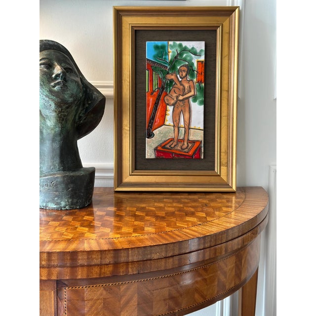 1970s L’homme Au Mouton Ceramic Tile Panel After Picasso, 1977, Vallauris For Sale - Image 5 of 6