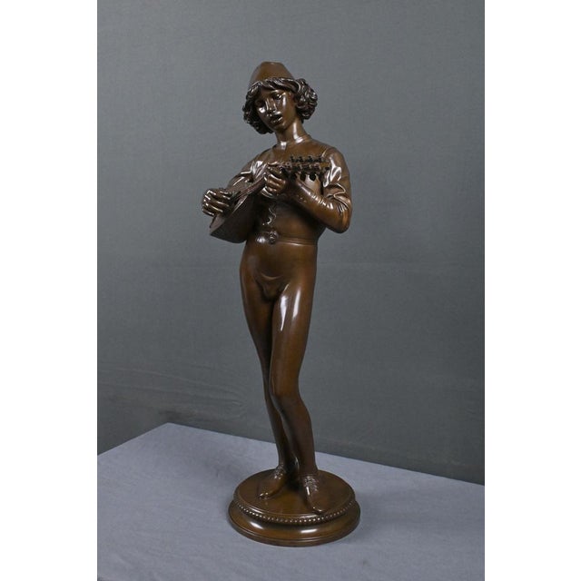Dubois, The Florentine Singer, 1865, Bronze For Sale - Image 4 of 18