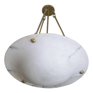 Alabaster dome pendant For Sale