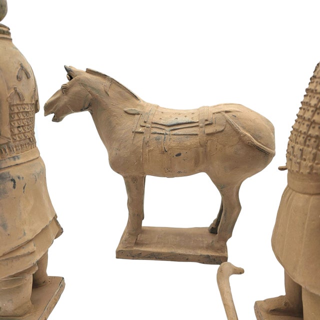Vintage Lintong Museum Terracotta Warriors 5 Piece Boxed Replica Set 12" For Sale - Image 17 of 18