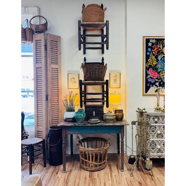 Antique Blue Reclaimed Wood Table For Sale - Image 13 of 13