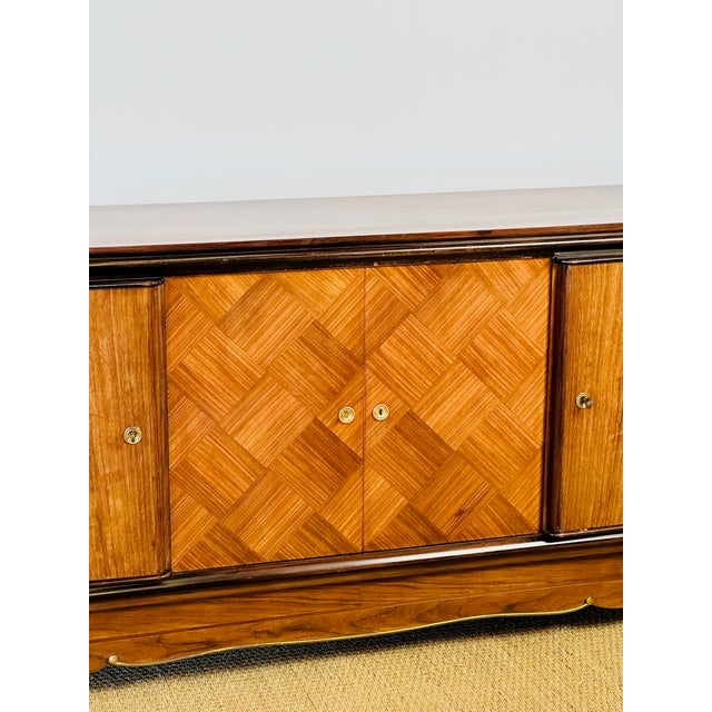 French Art Deco Walnut Sideboard, 1950s For Sale - Image 12 of 15