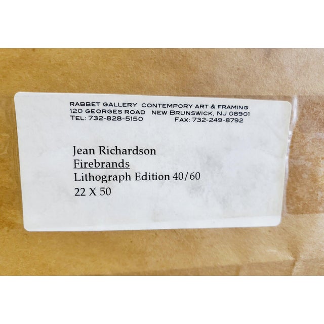 1990s 50” Large Scale Jean Richardson Signed Limited Edition Lithograph Entitled Firebrands For Sale - Image 12 of 12