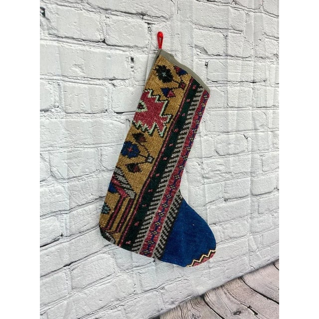 Turkish Kilim Rug Christmas Stocking For Sale - Image 4 of 4