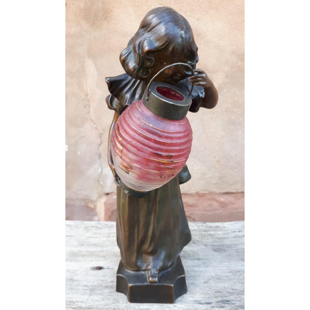 Art Nouveau Bronze Lamp by Léo Laporte Blairsy for Daum, 1900 For Sale - Image 14 of 18