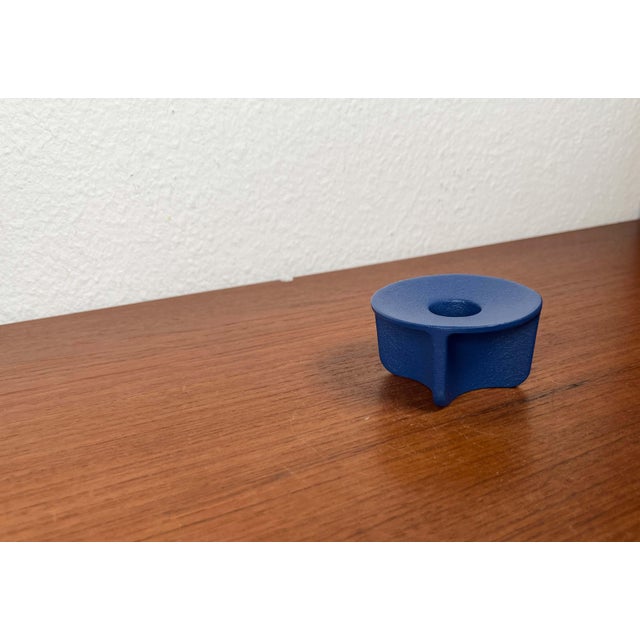 Danish Blue Cast Iron Candleholder from Normann Copenhagen For Sale - Image 12 of 16