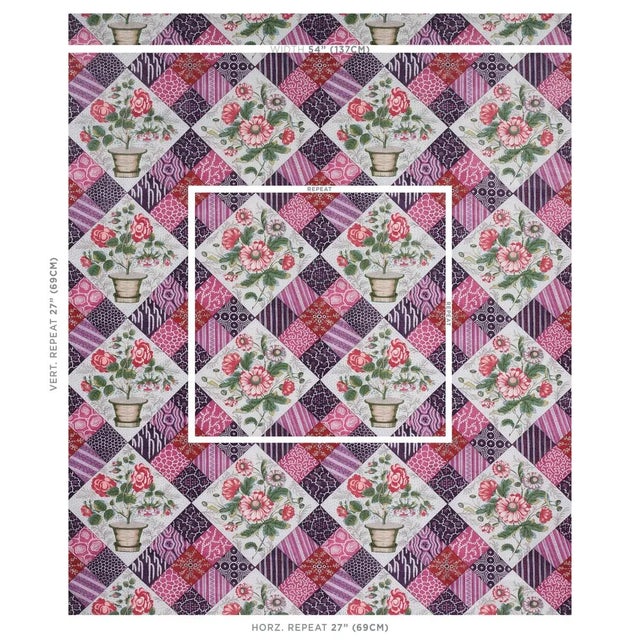 Caldwell Patchwork Chintz is a trompe l ‘oeil quilted pattern where lovely floral bouquets are framed by an intricate and...