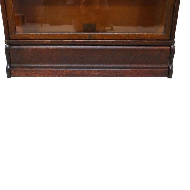 Globe Wernicke Arts & Crafts Oak 3-Stack Barrister Bookcase C1910 For Sale - Image 9 of 15