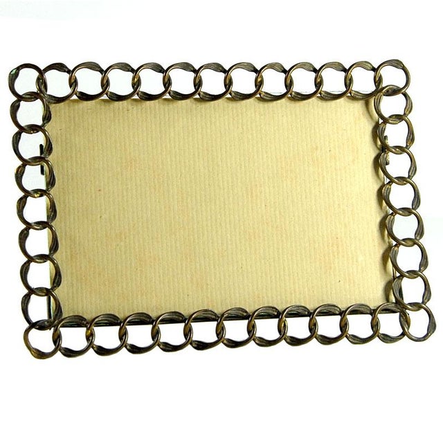 Vintage Brass Bronze Photo Frame For Sale - Image 10 of 10