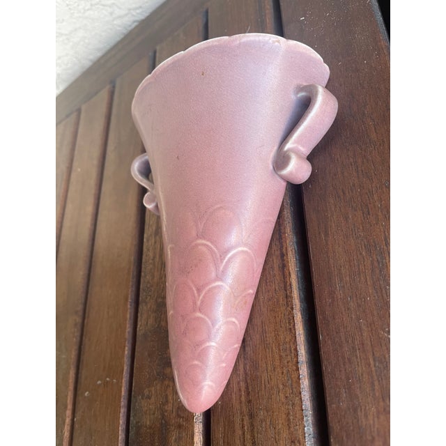 1920s Art Nouveau Rookwood Pottery Rosy Pink Wall Pocket - 1926 - Mint Condition - Extremely Rare For Sale - Image 5 of 7