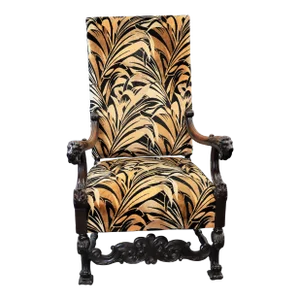 Early 20th Century Lion Head Throne Chair