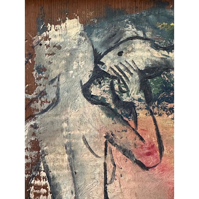 Mid 20th Century Mid-Century Modern California Modernist Figural Painting by Leon d'Usseau (Dusso) For Sale - Image 4 of 12