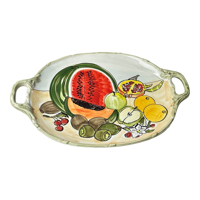 1970s Italian Oversized Kiwi Pomegranate and Watermelon Platter For Sale