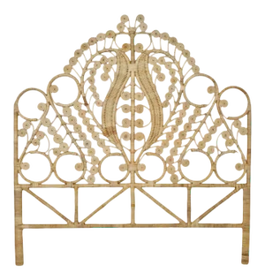 Natural Wicker Palm Headboard Queen